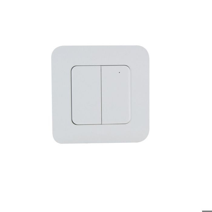Interrupteur Double sans Fil - DiO - 5451 - Blanc - Compatible DiO 1.0 - Installation Facile