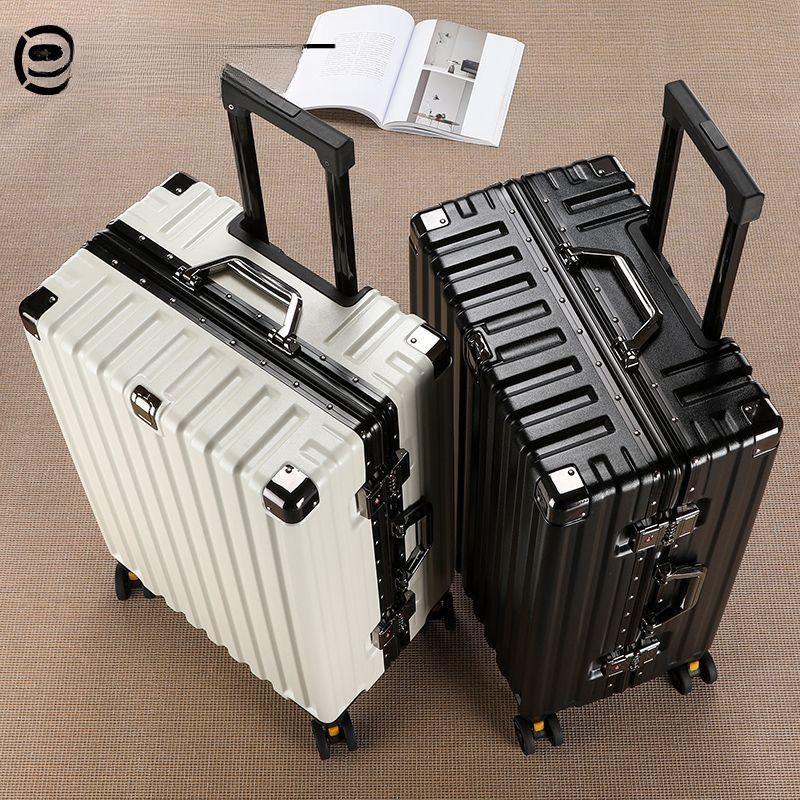 Durable Leather Carry-On Suitcase with Combination Lock