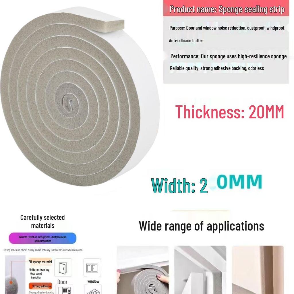 Self-Adhesive PU Seal Strip for Doors & Windows: Windproof & Soundproof Solution