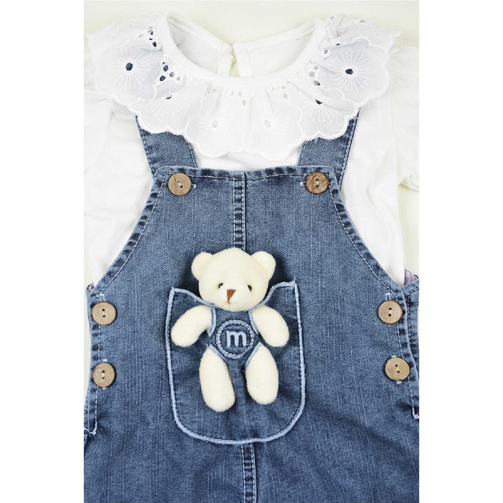 Set salopet pentru ursuleț pentru fete