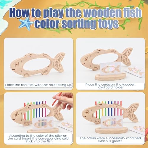 Felly Montessori Toys for Toddlers 2+ Years, Wooden Color Shape Sorting Stacking Game, Educational Learning Toys for 2 3 4 Year Old Boys Girls Kids