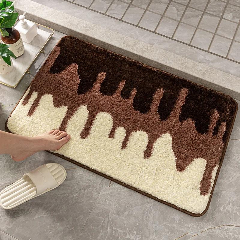 INS Style Colorful Flocking Carpet Super Absorbent Non-slip Soft Floor Mat Suitable for Living Room Bedroom Home Decoration Mat