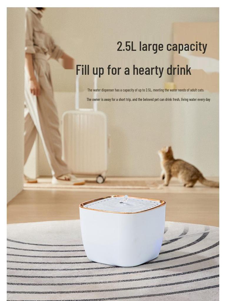 Smart Automatic Cat Water Fountain with Large Capacity and Circulating Filtration