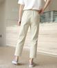 Ppaeppae Straight Baggy Drawstring Elastic Spandex Cotton Pants