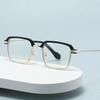 Anti-Blue Light Half-frame Glasses Women Alloy Men Eyeglass Frame Fashionable Square Eyebrow Optical Prescription Glasses Frame