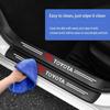 Carbon Fiber Door Sill Protector Stickers for Toyota Corolla RAV4 Camry Yaris Land Cruiser Prado Anti-Scratch Car Logo Decals
