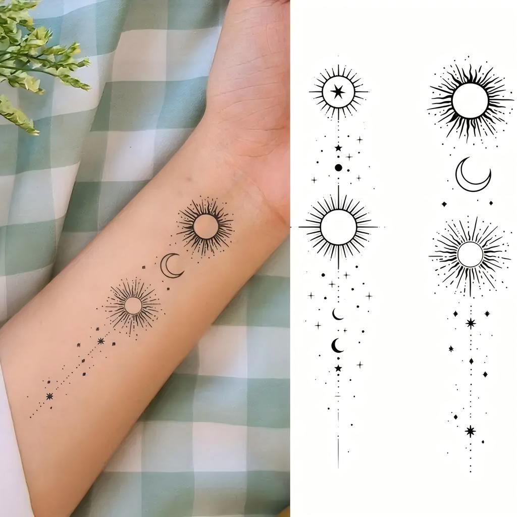 1 Foglio Tatuaggi Temporanei Tigre Falce Farfalla Per Dito Collo Adulto, Adesivi Tatuaggio Finto Temp Lunga Durata Realistico