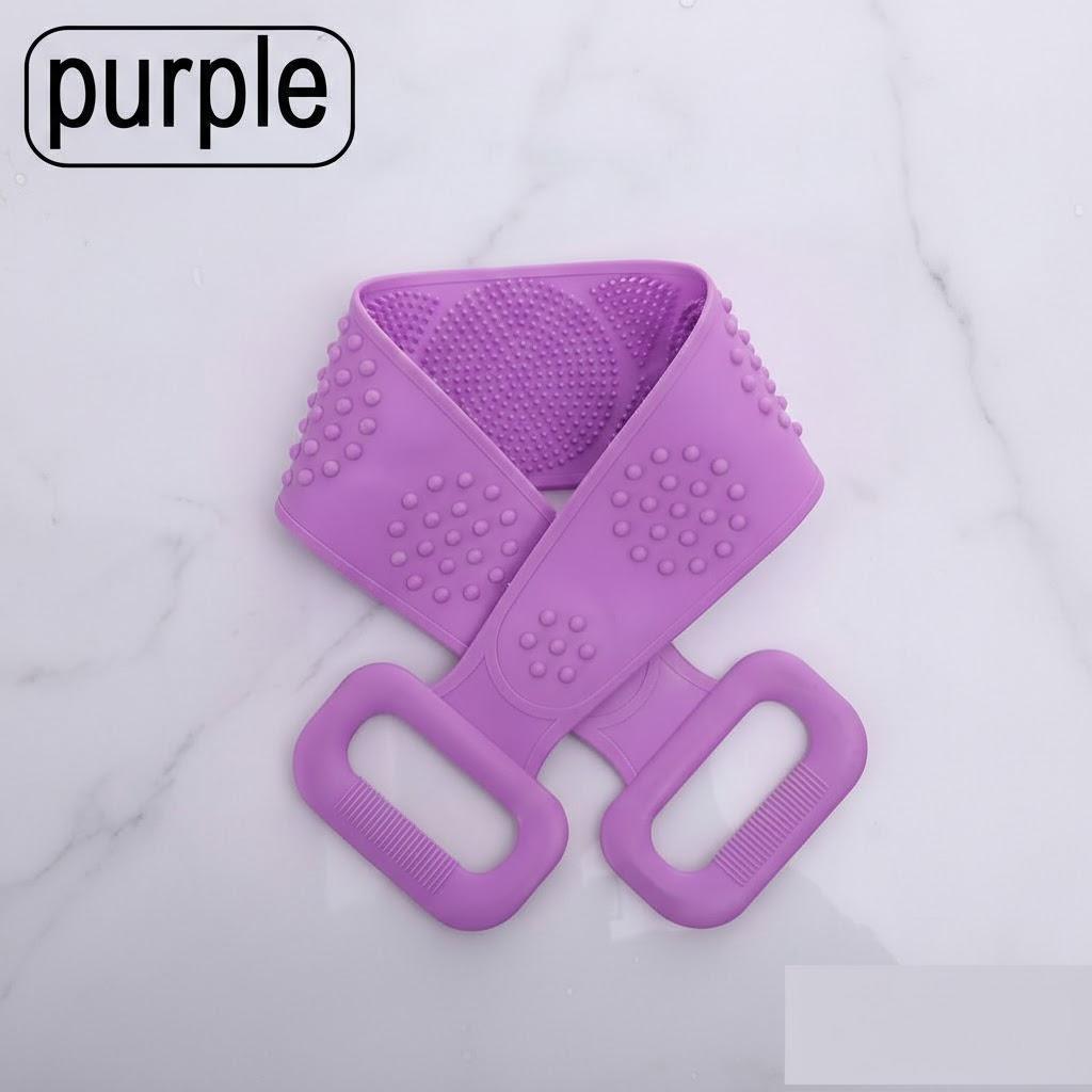 

Silicone Exfoliating Body Scrubber Bath Brush Shower Back Cleaner Bathroom Accessories for Deep Cleansing and Skin Care фіолетовий