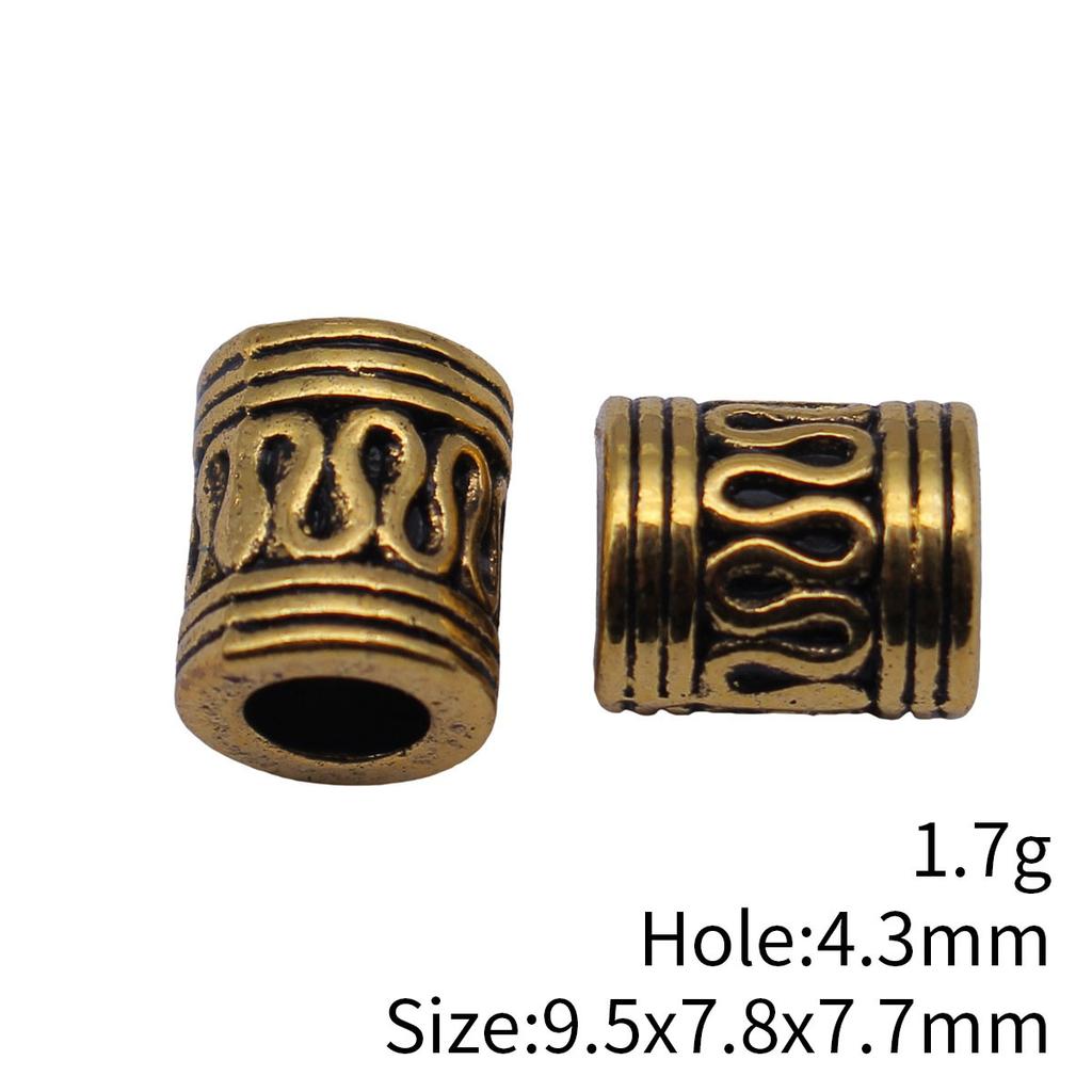 Concentric Circle Pattern Tube Spacer Beads Metal Loose Beads For Bracelet Necklace Hair Jewelry Craft Accessories For