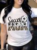 Summer women's front-printed short-sleeved T-shirt tops, casual and sports style,