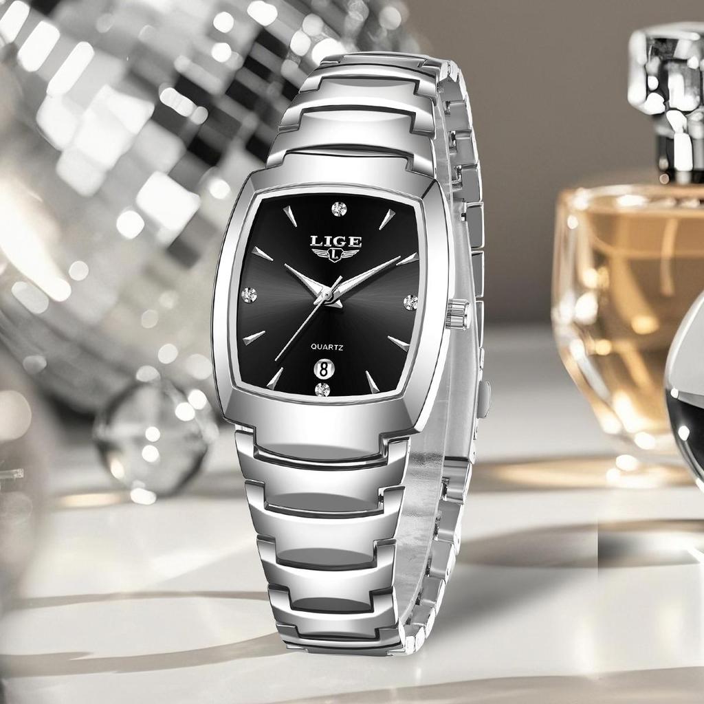 LIGE New Ladies Watch Luxury  Stainless Steel Waterproof Women Watches Creative Fashion Original Elegant Quartz Wristwatch Gift