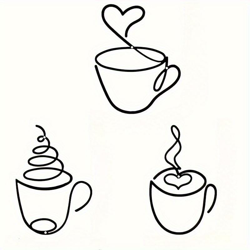 3pcs of Creative Coffee Wall Hangings, Coffee Shop Decorations, Home Crafts,Interior Wall Decorations,High Quality Carbon Steel