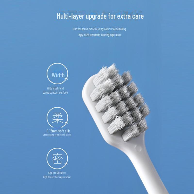 "Classic Black & White 54-Hole Wide-Head Toothbrush Set - 2 Soft Bristle Flexi-Clean Brushes"