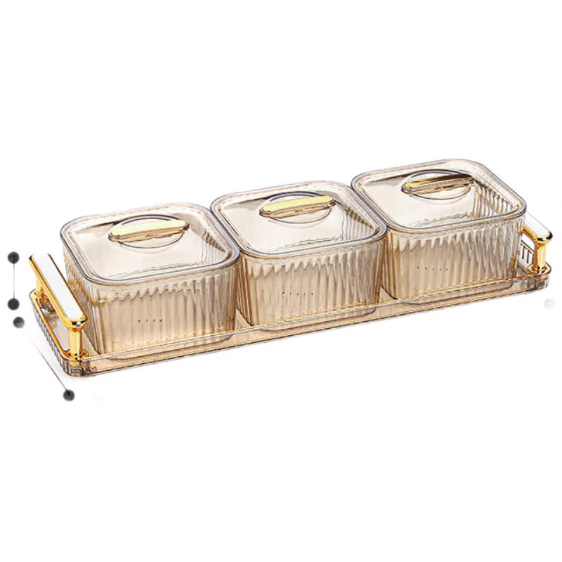 Huihuang Light Luxury Divided Glass Snack Plate