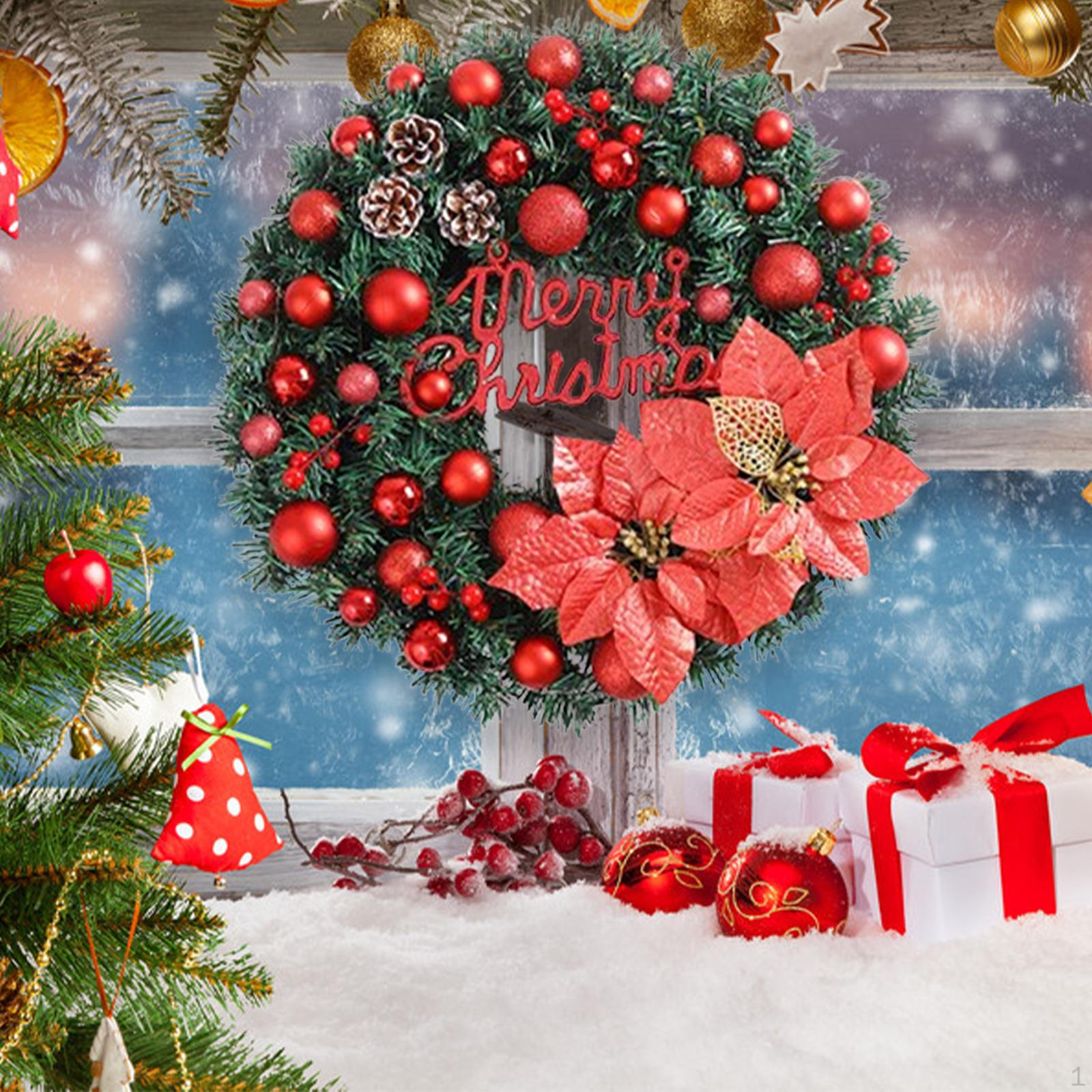 

Искусственный рождественский венок, декор, подарок на новоселье, домашняя гирлянда для Red Flower