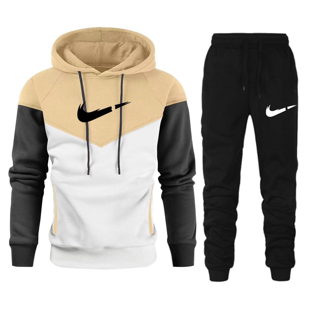Autumn/Winter New Logo Sportswear Sportswear Set Men's Casual Hoodie+Pants S-3XL Manufacturer Wholesale