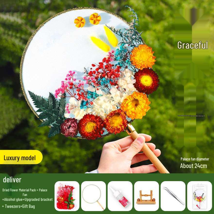 Dried Flower Fan DIY Kit for International Women's Day - Team Building & Handmade Gift