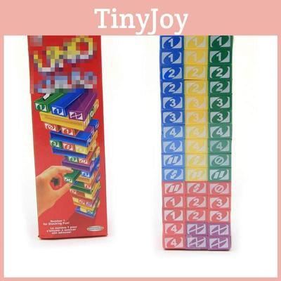 Grands Blocs à Empiler Anglais Français Jeu de Fête Familiale Jouet Éducatif Pour Enfants