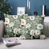 1 Pieces Floral Green Pillow Covers With White Flowers Polyester pillowcase, sofa decorative cushion cov Headboard Pillow