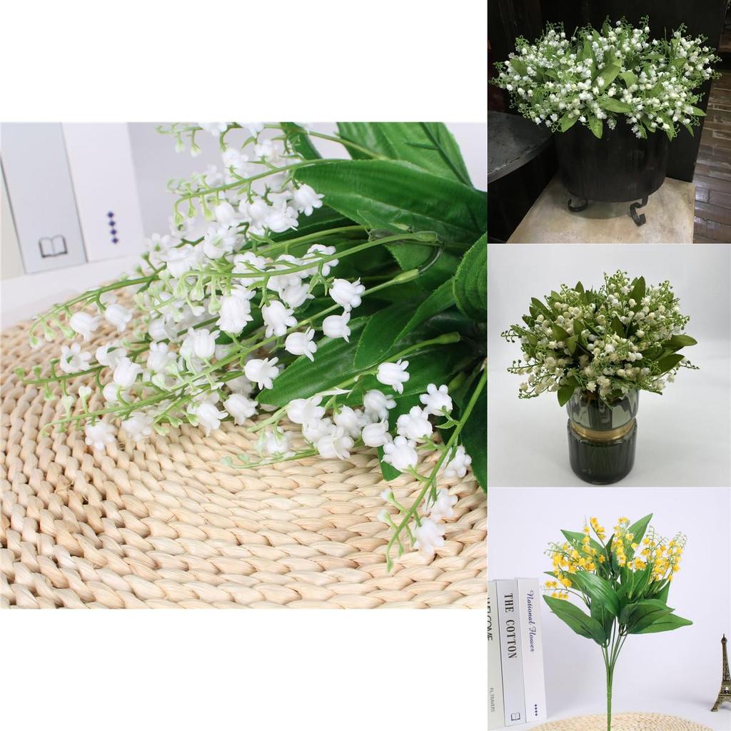 Beautifully Crafted 7 Branch Fake Lily Of The Valley Bouquet For Luxurious Event Decoration