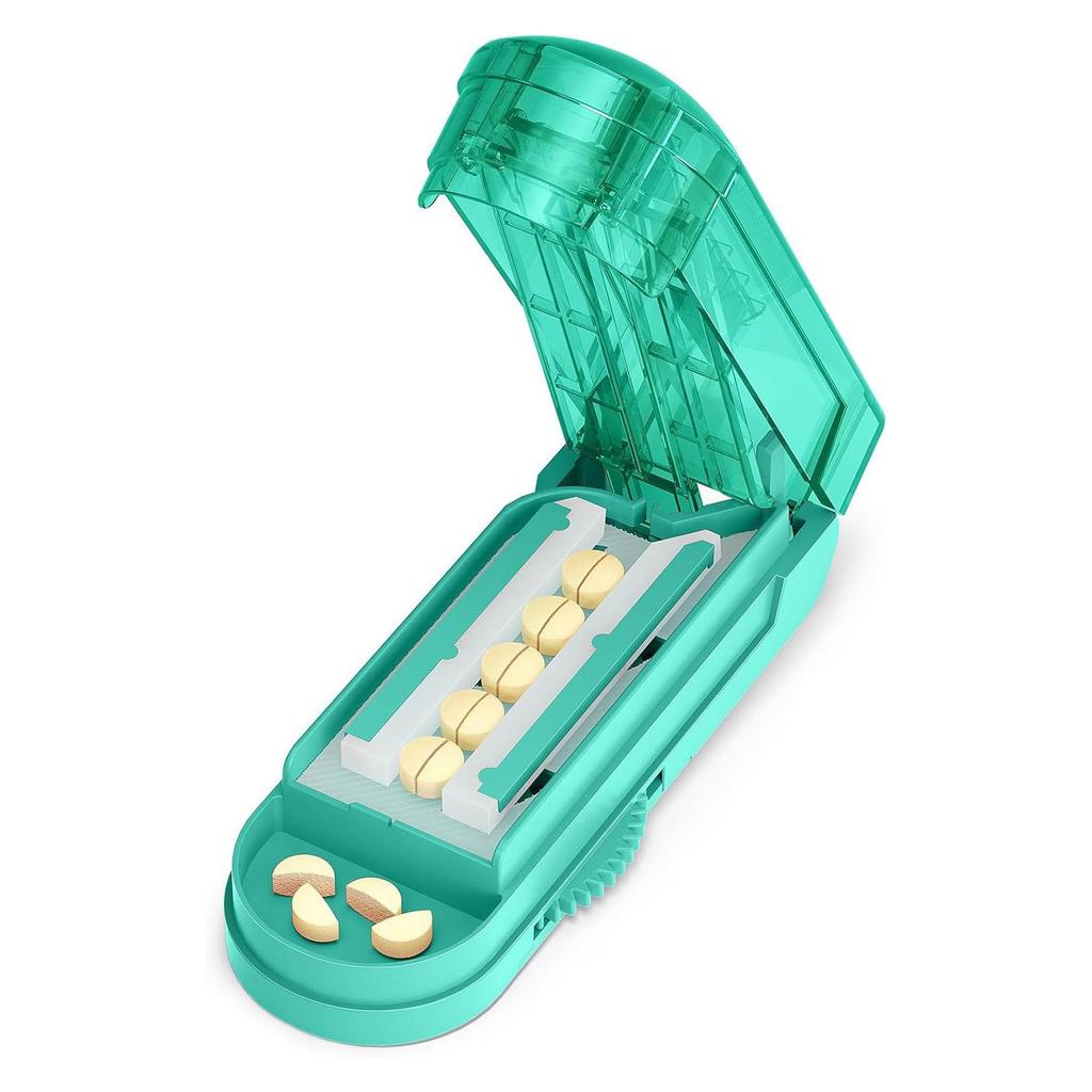 Pill Cutter Splitter for Small and Tiny Pills, Pill Cutter for Cutting Multiple Pills At a Time In Half, with Hidden Sharp Stainless Steel Blade