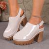 Women's Sandals 2026 Summer Classic Retro Slip-on Comfortable High Heels Breathable Non-slip Light Sandals for Women