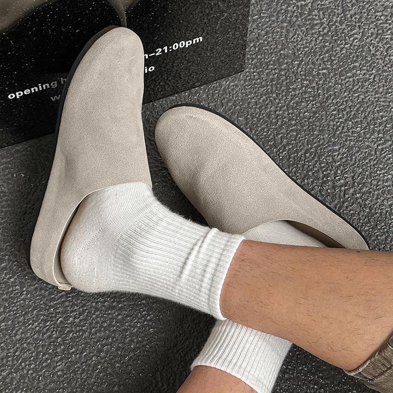 Versatile Boken Shoes Bag Head Half Slippers Men's Outer Wear Spring and Autumn New Lazy Slippers 15167 beige-J