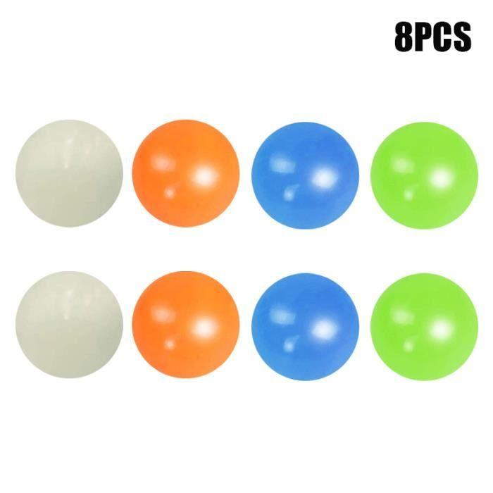Sticky Balls - Globbles - Pack of 8 - Fluorescent - Antistress (diam. 4.5cm)