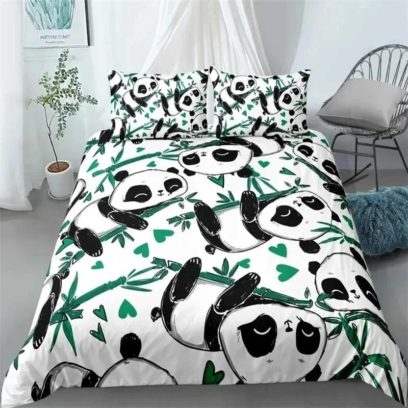Comforter 3D Print Cute Panda Cartoon Animal Bedding Set Bedroom Soft Modern S Comefortable