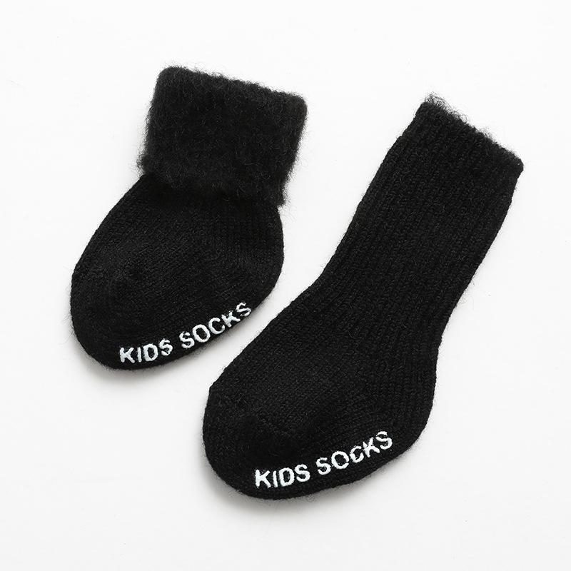 Baby Winter Wool Socks Boy Girl Solid Soft Fleece Thicken Warm Fur Short Socks Anti-slip Floor Calf Sock Baby Clothes Kids Stuff