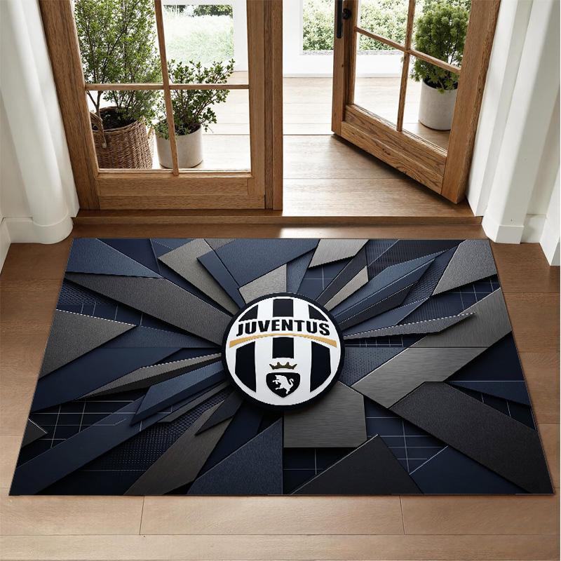 Juventus FC Design Kristall-Samt-Teppich Weiche Dekorationsmatte für Schlafzimmer-Eingang