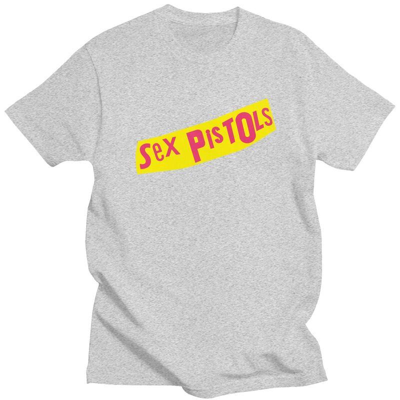 Custom Heavy Metal Sex Pistols T Shirt for Men Pure Cotton Tshirt Casual Tee Short Sleeves Rock Band Tshirts Loose Fit Clothing
