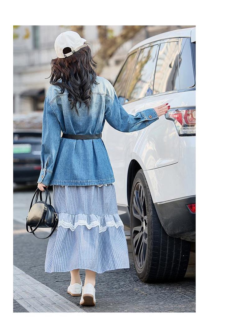 2025 Spring Women's Versatile Denim Jacket - Lapel Design Fashion Top (Y2501)