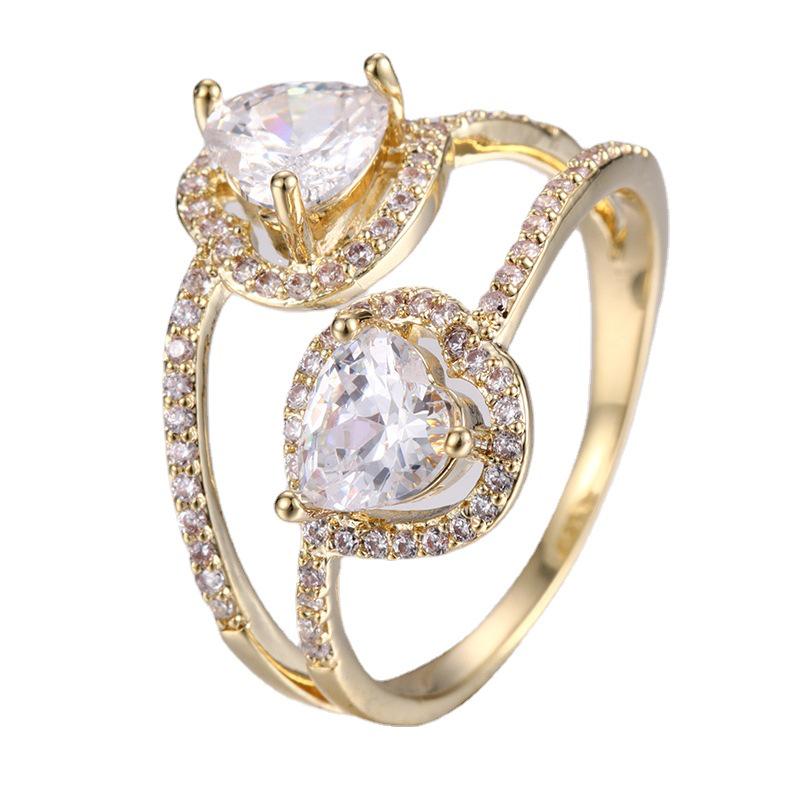 Kenjie Women's Retro Zircon-Inlaid Korean Ring, Exaggerated & Elegant with Exquisite Color Retention