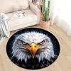 Eagle Head Print Plush Round Rug-Non-Slip,Soft Polyester Carpet for Bedroom&Living Room Decor