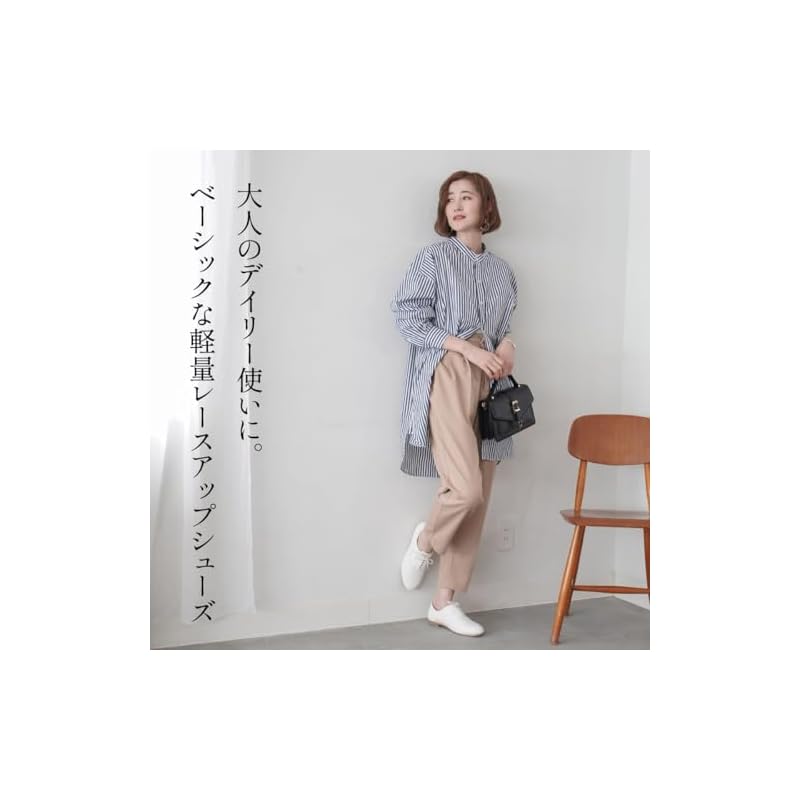 [AmiAmi] Loafers, Lace-up Shoes, Flats, Women's Oxford Shoes, Mannish Style FX3000 (L (23.5cm-24.0cm), Black (Smooth))