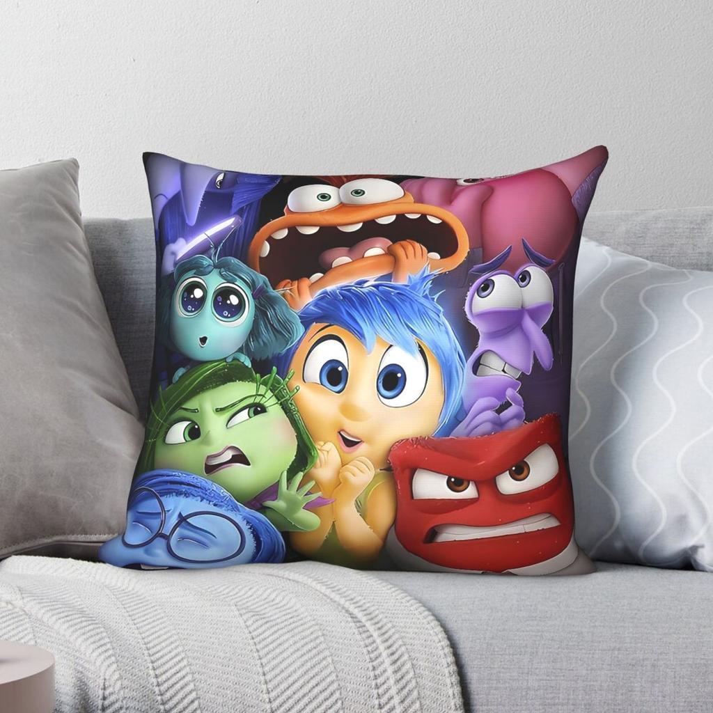 Inside Out Squad Pillowcase Polyester Linen Velvet Pattern Zip Decorative Throw Pillow Case Home Cushion Cover