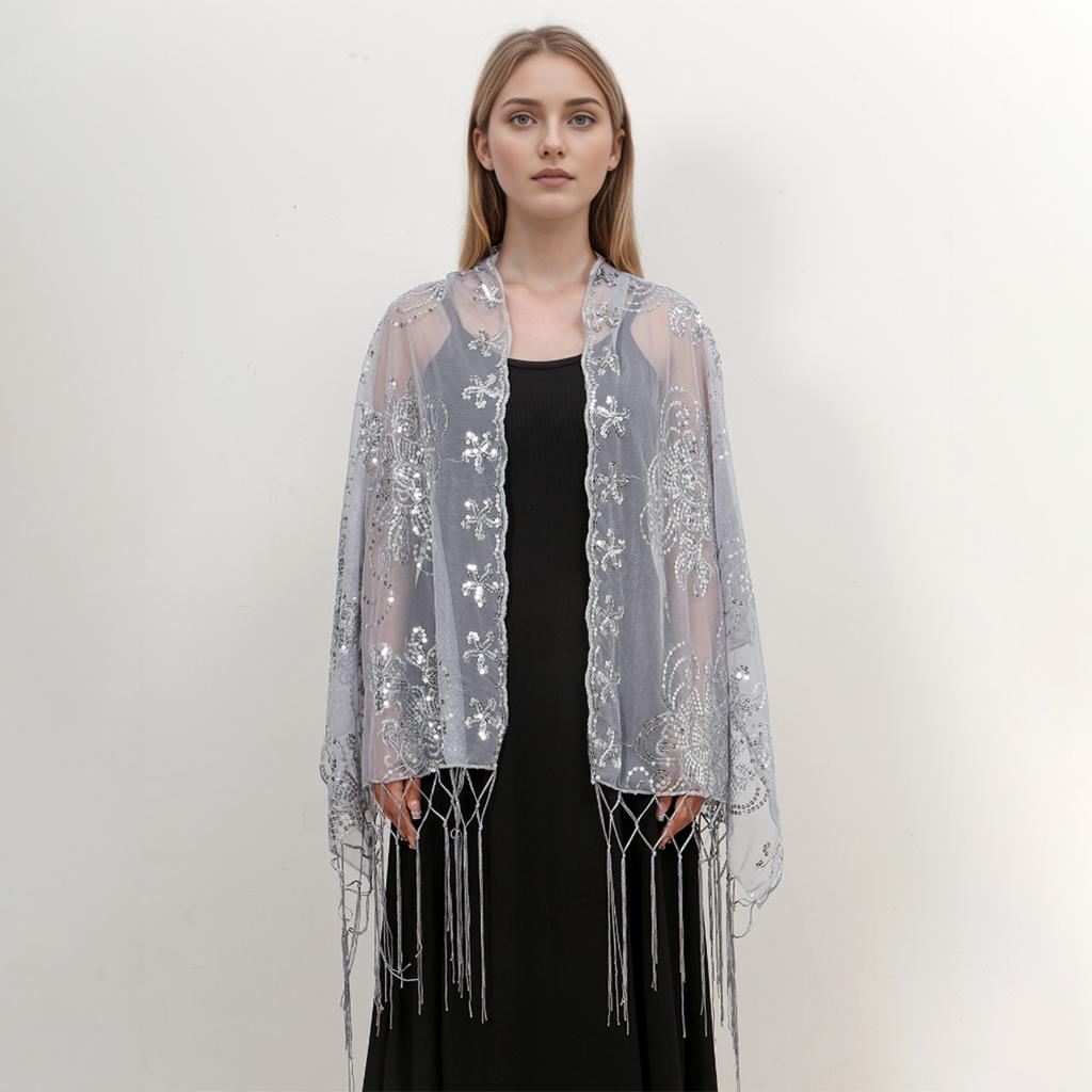 New Sequins Scarf Shawls For Women Evening Dresses Elegant Shawls Female Golden Sparkling Metallic Scarf Shiny Shawls Wraps