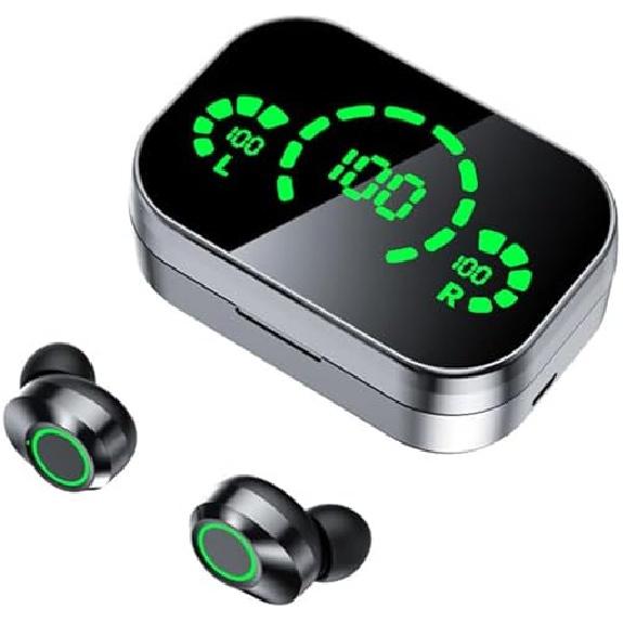 Wireless Earbuds,Wireless Heasphone, Bluetooth 5.4 Mini Earphone Headphones IPX7 Waterproof,20 Hours Playing Time,Touch Control HiFi Digital LED
