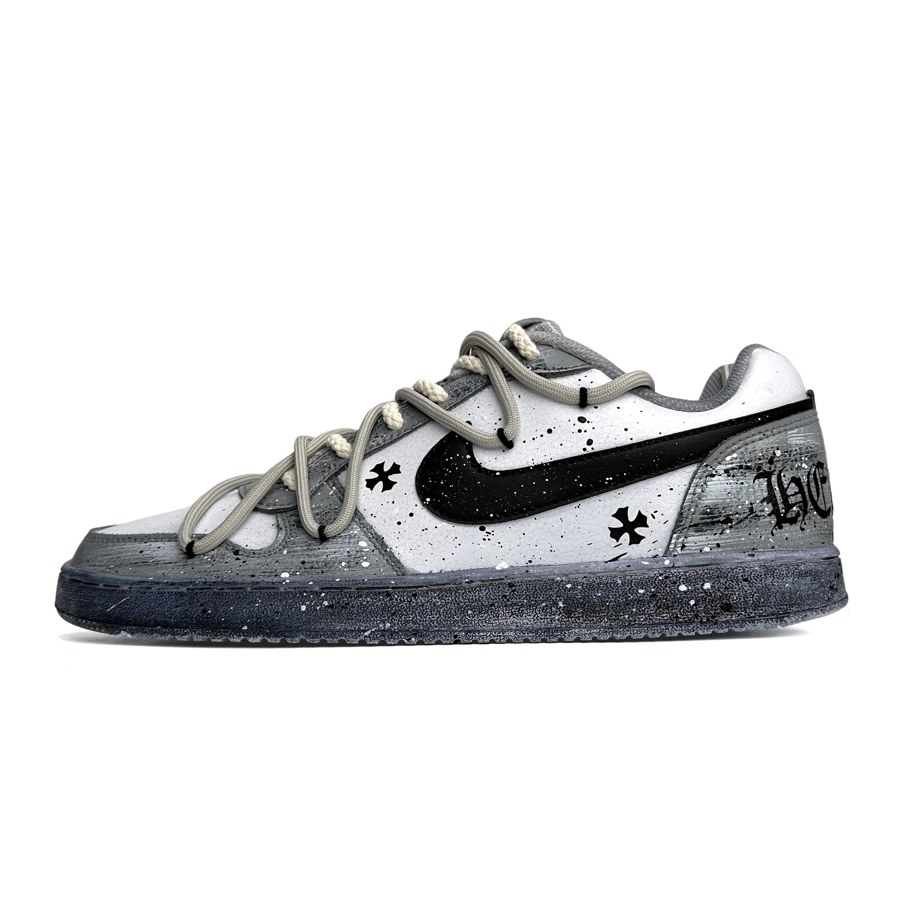 Nike EBERNON Low top Skateboard Shoes Men s Gray White Black AQ1775-100(Team87-) 42.5