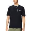 Podszewka Jednolity Kolor Haftowany T-shirt z Krótkim Rękawem Męskie Topy Czarny AHSS893-4