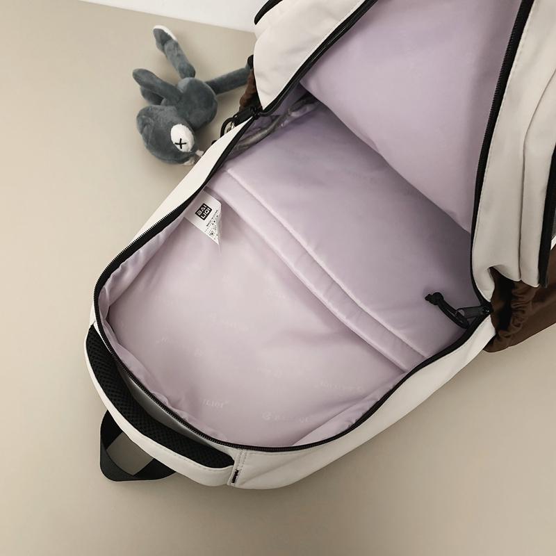 Color Block Student School Bag Men's Large Capacity Backpack Women Travel Couple Bag