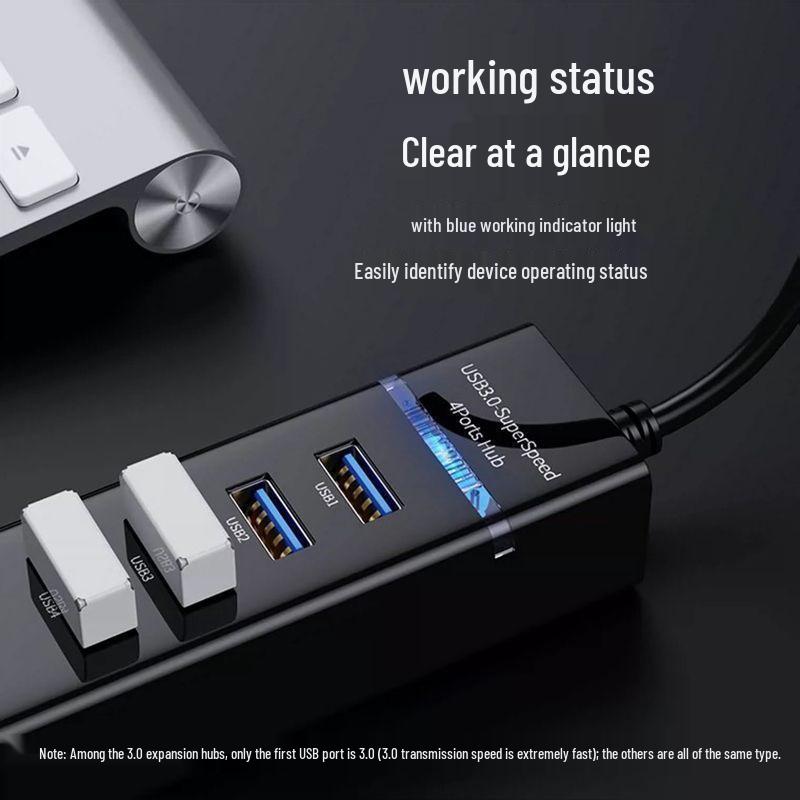 USB 3.0 4-Port Multi-Function Hub Adapter