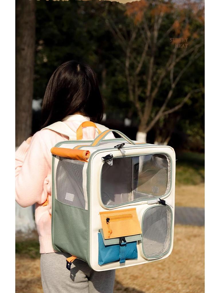 Portable Large-Capacity Cat and Dog Backpack with Warm Seat