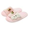 Cute apple slippers autumn and winter home plush warm and non-slip couple cotton slippers