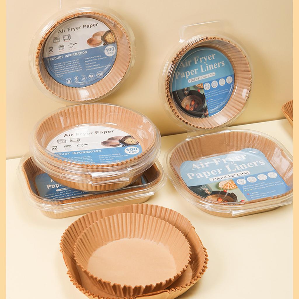 100pcs High-quality Air Fryer Special Paper, Silicone Oil Paper, Baking Paper Tray, High Temperature Resistant, Does Not Contain Fluorescent Agents