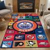"Edmonton Oilers NHL Team Logos Rug" Patterned Carpet, Non Slip Mat Suitable for Living Room and Bedroom Sofas