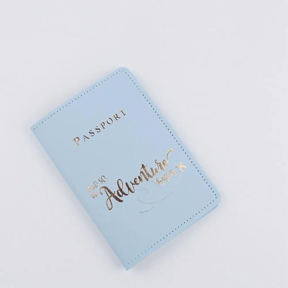 Pu Leather Passport Cover Simple Letter Plane Pattern Men Women Travel Wedding Passport Covers Holder Fashion Wedding Gift