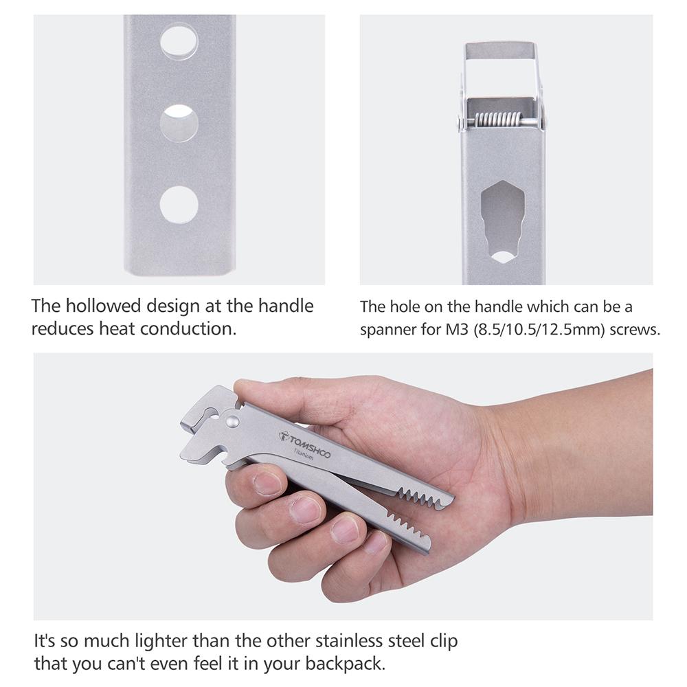 Tytanowy klips do garnka Wielofunkcyjny klips do przyborów kuchennych Odporny na wysoką temperaturę uchwyt na garnek Garnek antypoślizgowy