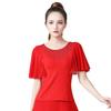 Women's Spring and Summer Design Short Sleeve Dancewear Slim Elegant Sports Square Tops